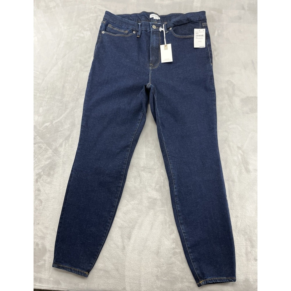 Good American Good Leg Jean Women 14-18 Denethic Blue Skinny Sculpting Stretch